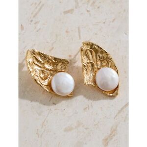 Fortunate One | Bohemian Gold and White Earrings